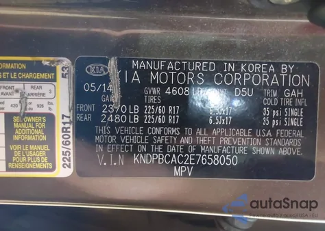 2014 Kia Sportage Lx z USA, uszkodzony, nr VIN KNDPBCAC2E7658050